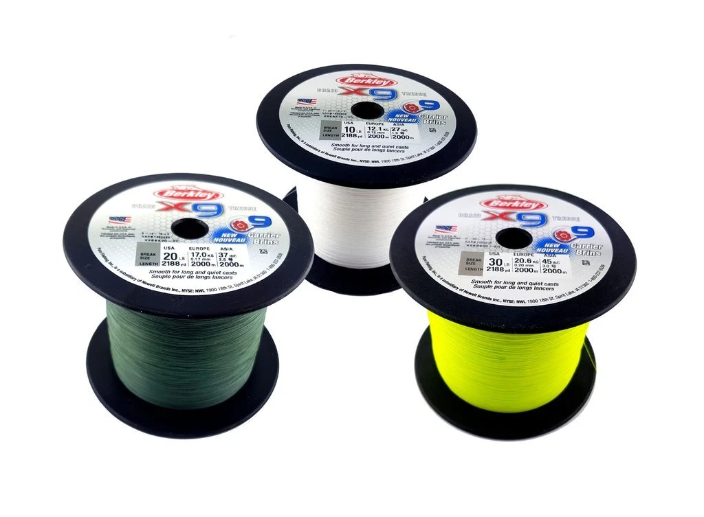 (€0.12/m) Berkley X9™ Braid 9x Braided Fishing Line 25m 0.06mm-0.43mm each