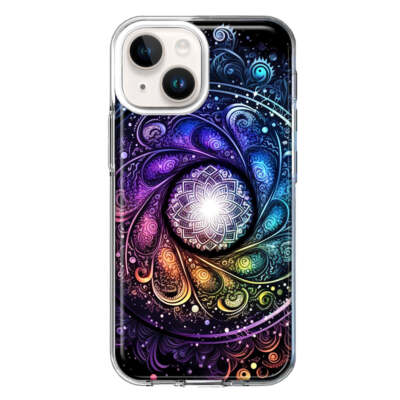 Case for Apple iPhone 15 Plus Mandala Geometry Abstract Galaxy Pattern
