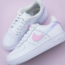 Nike Air Force 1 Custom White Shoes Pastel Pink Blue Lavender Mens Womens Kids