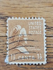 US Stamp Martha Washington 1 1/2c Used Wave Cancel 805