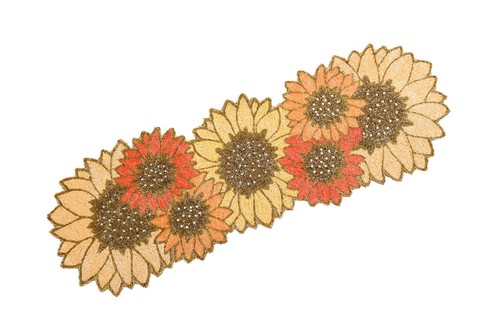 Sunflower Design Beads Dining Table Set With 1 Runner 6 placemat And 6 Coasters - Picture 10 of 10