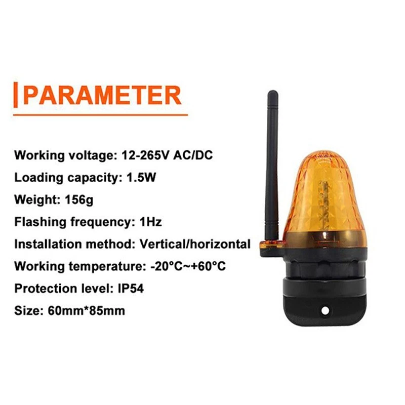 Warning Light for Sliding & Swing Gate Opener AC 110V Alarm Flashing Lamp - Image 2 of 4