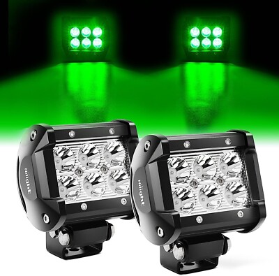Nilight 4'' Led Light Pod Green Spot Driving Fog Light 2PCS 18W Off Road Light