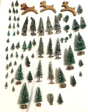 MODEL TRAIN SCENERY Bulk Lot Used, Over 55 Trees And Plastic Cobblestone Pads