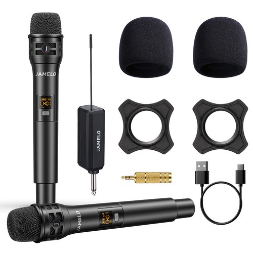 JAMELO Wireless Microphone Noise Reduction UHF Dual Cordless Professional AD590 - Picture 2 of 8