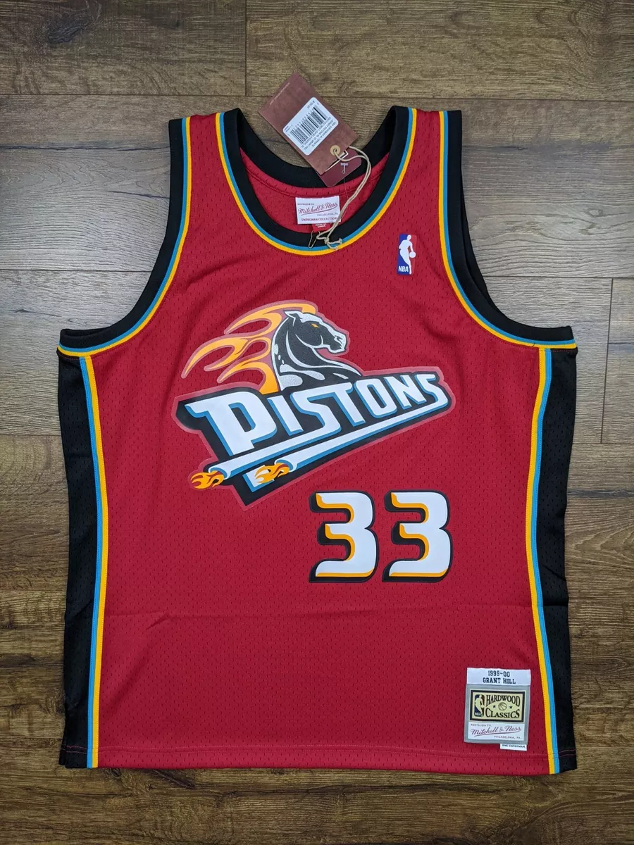 Mitchell & Ness Detroit Pistons Grant Hill 1999 Red Throwback Swingman Jersey (Large) : Clothing, Shoes & Jewelry