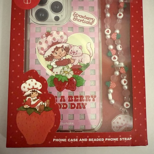 NEW Strawberry Shortcake Phone Case w/ Beaded Strap iPhone 13/14 Pro Max - 第 3/6 張圖片