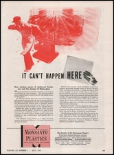 1942 Monsanto Plastics Springfield Mass. Vuelite Factory Window Panes Print Ad