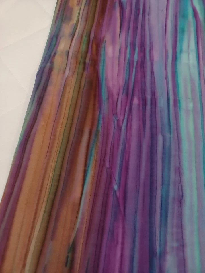 Purple/Tan/Aqua Batic Fabric, 40 x 22", for Quilting, Sewing, Crafts - Image 3 of 3