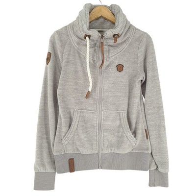 Naketan o Damen Sweatshirt Jumper Pullover Full Zip Grau Ap0 Größe S