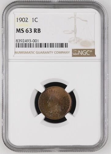 1902 Indian Head Cent - NGC MS63 BN
