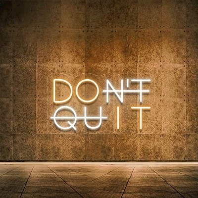 Don't Quit LED Neon Sign for Wall Decor, DO IT Neon Lights DQ-Yellow&White