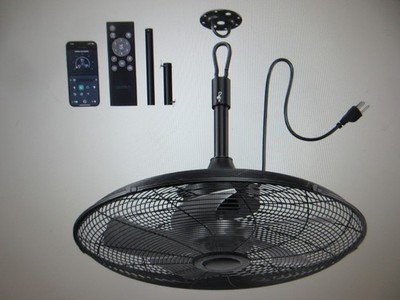 Amico 20 in. Smart Outdoor Black Low Profile Gazebo Ceiling Fan w Remote