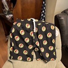 Buc-ee's Boys Swim Shorts Black Logo Print Drawstring Elastic Waist