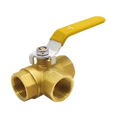 1/2'' NPT Female Thread 3 Way T-Port Forged Brass Ball Valve with Lever Handle