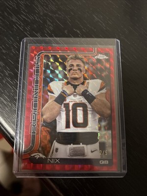 2025 Topps Chrome - Image Variation Bo Nix  Red Refractor /5