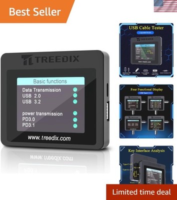 USB Cable Tester with Color Screen for PD 3.0 3.1 Detection Continuity Check