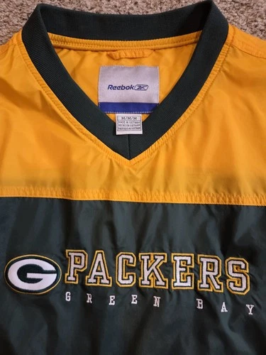Vintage Reebok Green Bay Packers Pullover Windbreaker Jacket- Size Medium image 2