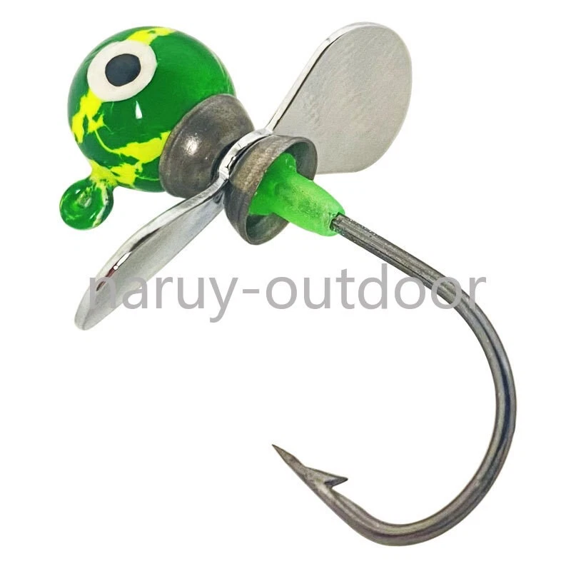10 STCK. Propeller Runde Kugel Jigköpfe Haken für Crappie Zander Bass 1/6... - Bild 3 von 4