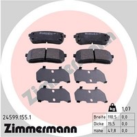 Bremsbelagsatz Scheibenbremse Zimmermann 24599.155.1 FüR Hyundai Starex Carnival