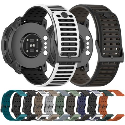 22mm Dual-Colour Strap Buckle Strap Belt for Suunto Nautic S/OPPO Watch4 Pro