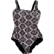 TYR DuraFast Elite DIAMOND VALLEY Aqua ControlFit 1pc Swimsuit Black Sz 8 - 80