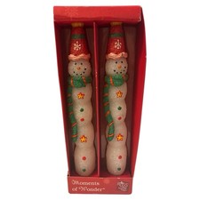 NIB Vintage Christmas Taper Candle Snowman