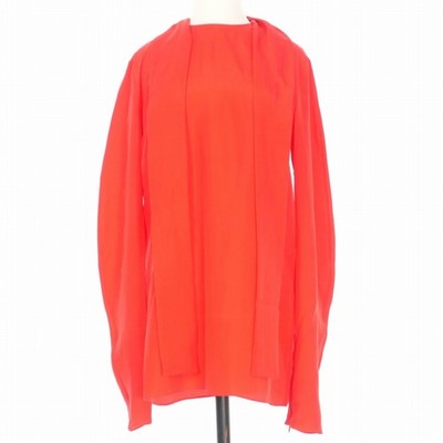 Dsquared2 22AW Silk Shirt Blouse Red Ribbon Tie Long Sleeve S38 Unused