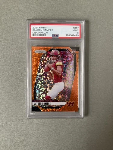 2024 PANINI PRIZM DISCO PRIZM #347 JAYDEN DANIELS PSA 9