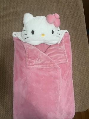 Sanrio Hello Kitty Pink/White Character Hooded Towel 28 x 55 in Kids