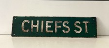 Kansas City Chiefs &ldquo;CHIEFS ST&rdquo; Metal Sign &ndash; 16&rdquo; x 4&rdquo; &ndash; Bar/Man Cave Decor