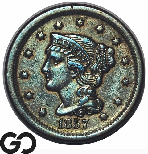 Photo of a 1857-P Large Cent from an eBay listing that sold on Jul 17, 2026
