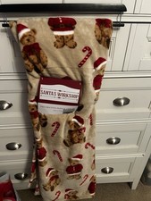 50 X 70 Teddy Bear Christmas Blanket New 