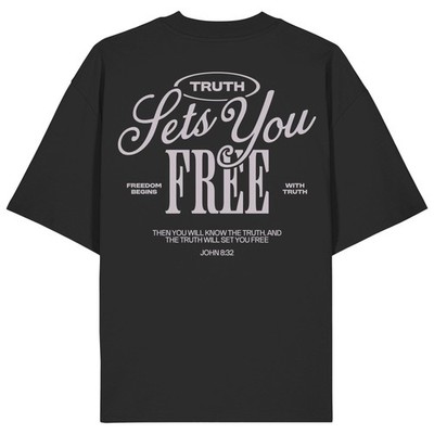 Oversized Unisex T-Shirt Truth Sets You Free Christliches Statement Shirt