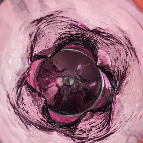 SIX (6) Vintage Bischoff Amethyst Dimpled Crackle Glass Tumblers - Picture 3 of 7