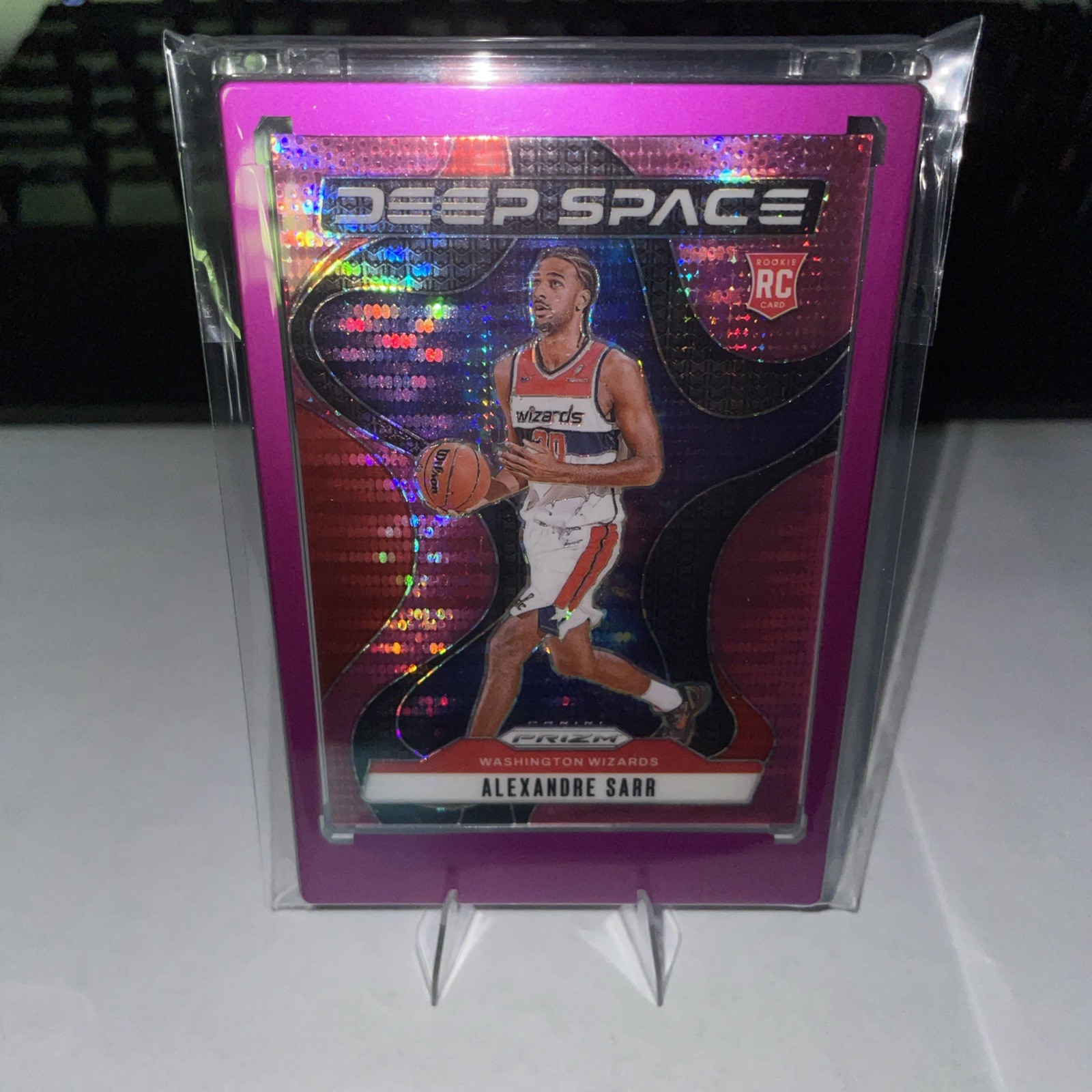 2024-25 Panini Prizm Deep Space Alexandre Sarr #9 Pink Pulsar Rookie 10/42 Card