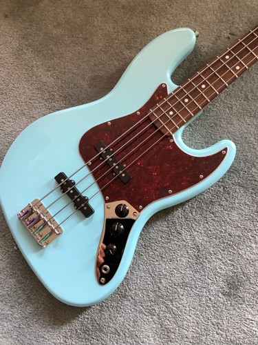 Fender Jazz Bass-1995 USA Neck/Squier Classic Vibe 60's Body-Daphne Blue - Picture 2 of 13