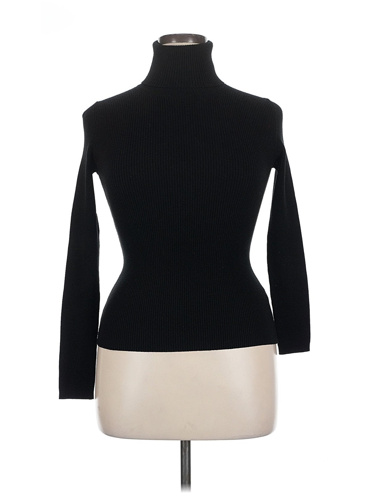 Massimo Dutti Women Black Long Sleeve Turtleneck XL