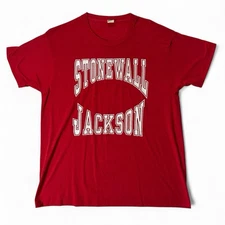 Vintage Screen Stars Stonewall Jackson Thin Single Stitch T Shirt Red XL USA