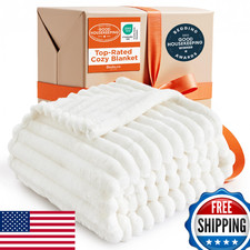 Bedsure GentleSoft White Throw Blanket for Couch - Cozy Blanket for Women, Cute