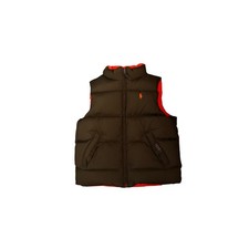 Polo Ralph Lauren Boys Bleeker Reversible Puffer Down Vest Orange Green Size 5