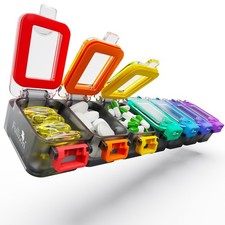 Weekly Pill Organizer 7 Day Ultra Moisture and Spill Proof Daily Pill Box, La...