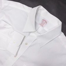 Brooks Brothers Dress Shirt Men's 16.5 33 Long Sleeve Button-Up Solid White