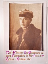 ww1 foto aviatore tedesco 1918 fronte orientale Russia con dedica