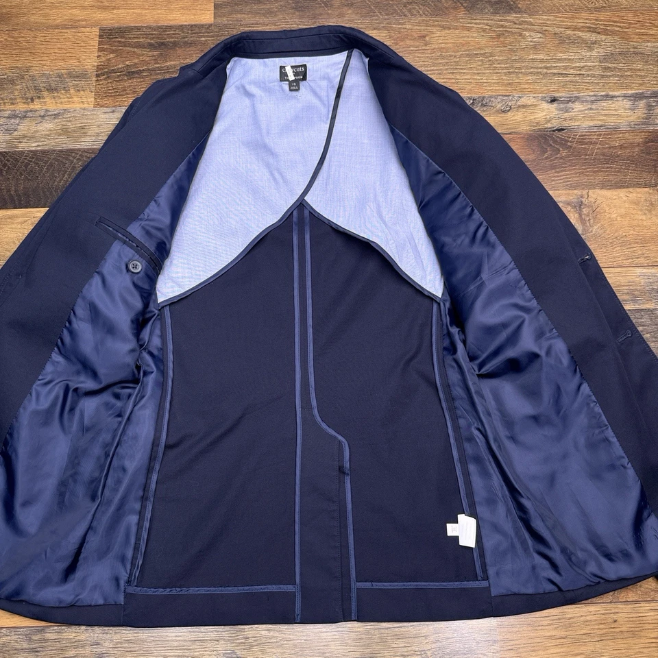 J Crewcuts Thompson костюм куртка молодежи 16 темно-синий блейзер эластичной - Изображение 2 из 4