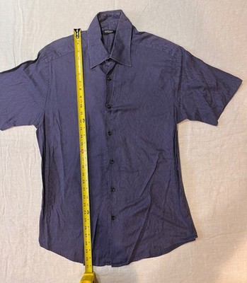 Mondo Di Marco Men's 100% Cotton Shirt - Size Large, Purple Paisley Pattern