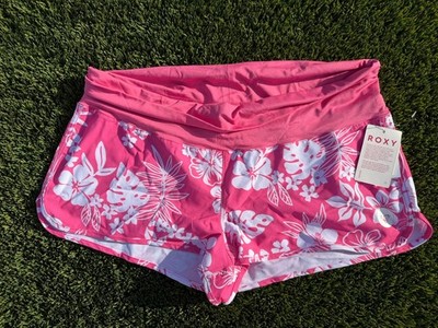 New Women s ROXY  Endless Summer Printed Board Shorts Size XL  Pink White