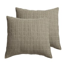 Levtex Home - Mills Waffle - Euro Sham Set of 26" x Pack 2 , Taupe
