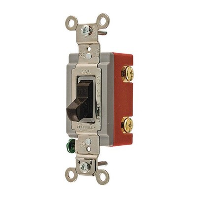 HUBBELL HBL1221 Wall Switch,Brwn,20A;Back;Side,SnglPole 1X970