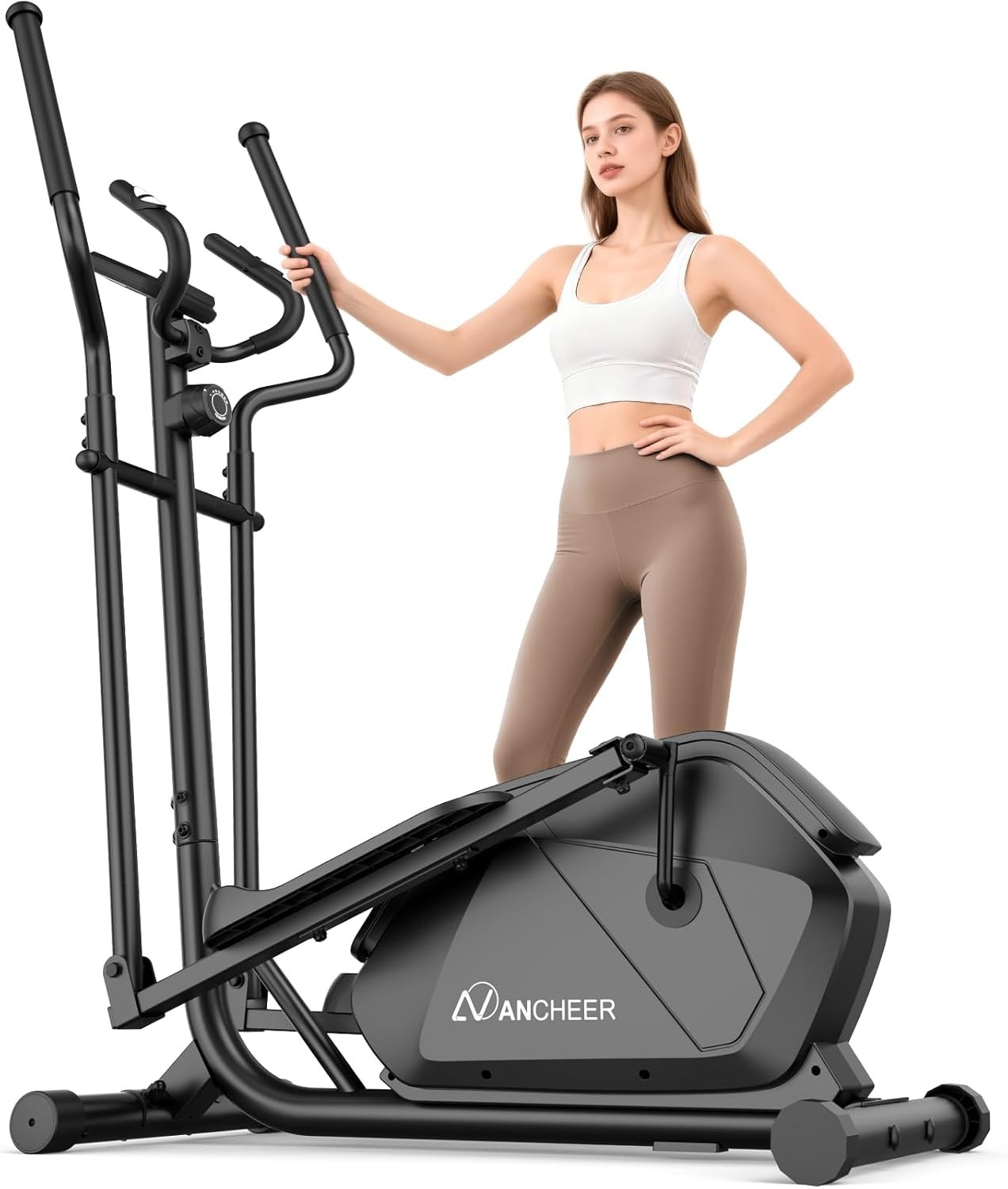 Elliptical Machine w/14 Resistance Levels 15" Stride Max 400LBS Home Gym Fitness